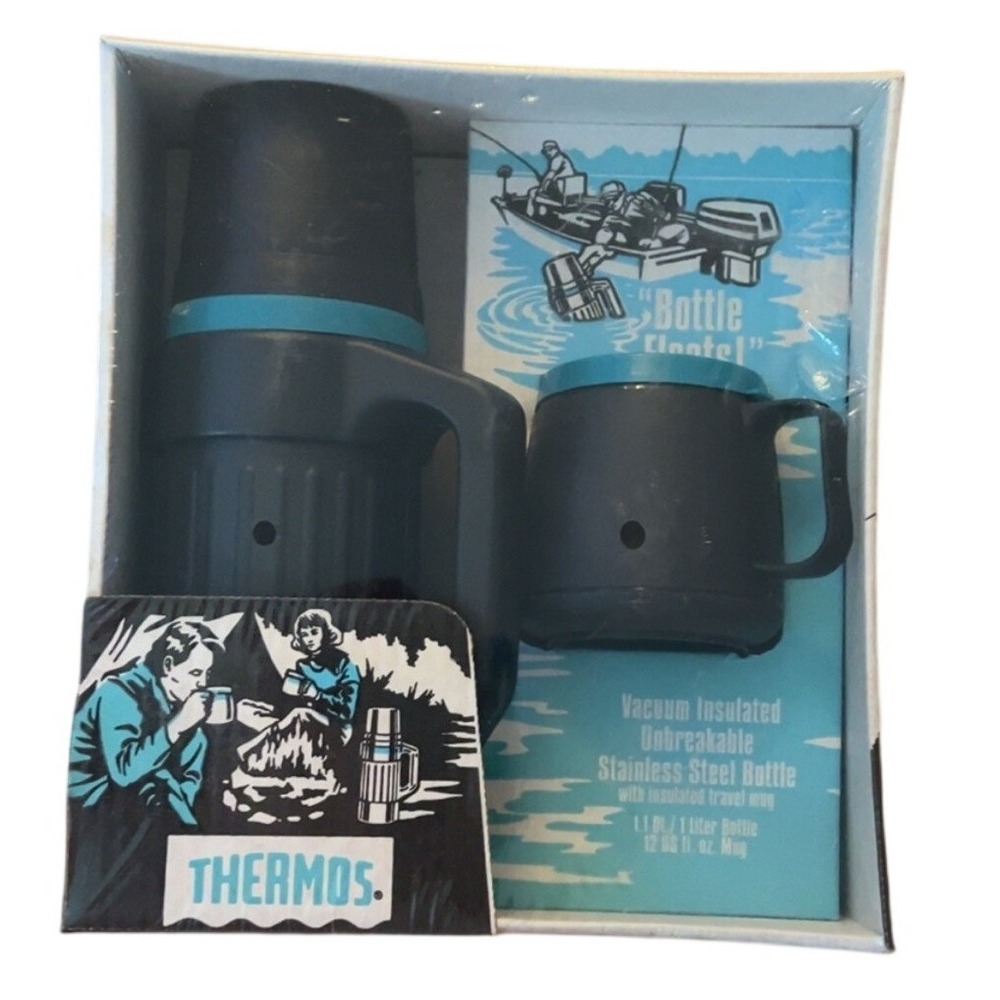 THERMOS vacuum insulated stainless steel bottle & bonus travel mug - New In‎ Box